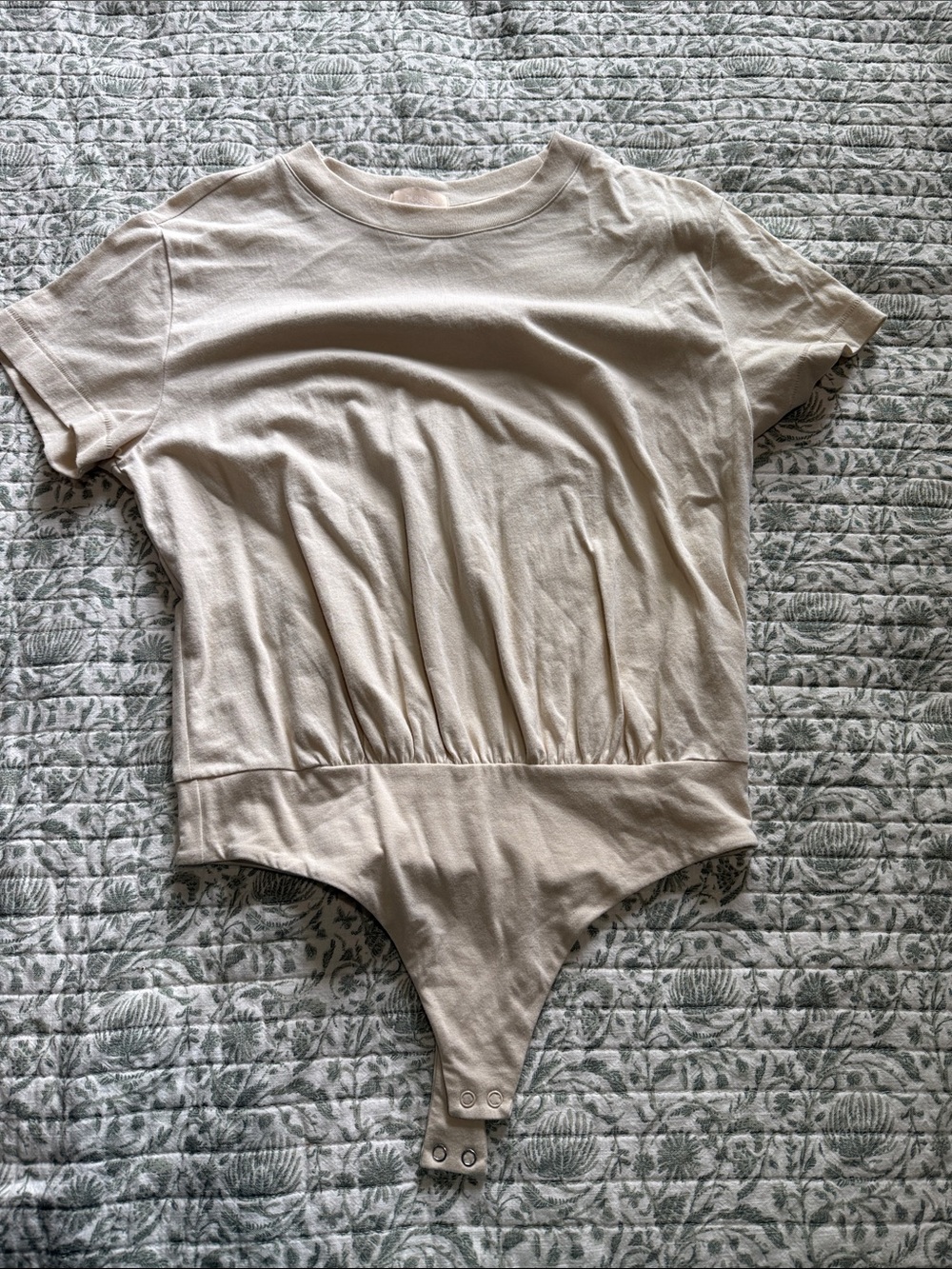 nuuds Cream Short Sleeve Bodysuit